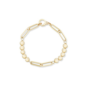 Products: GOLD BEADED PAPERCLIP 18 - carat gold bracelet Lulu's Collective
