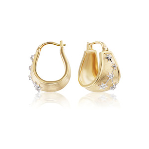 Products: CONSTELLATION EMPRESS 18 - carat gold and diamond hoop earrings Lulu's Collective