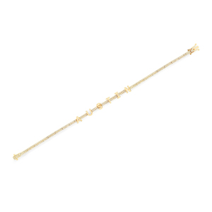 Products: DIAMOND CUSTOM NAME ETERNITY 14-carat gold bracelet - Lulu's Collective Designer Jewellery Online NZ