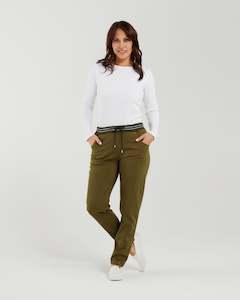 Pant: Zuri Pant - Olive - ZAFINA