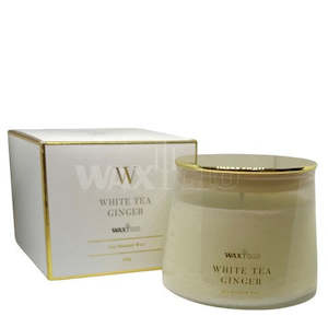 Gift: Soy Blend Wax Candle "W" White Tea Ginger 260G - WAXGLO