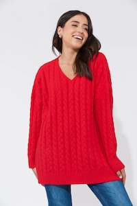 Tops: Cadiz Jumper One Size - Chilli - HAVEN