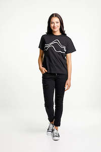 Chris Tee (Black w Mountain Print) - HOME-LEE