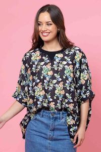 Lola Swing Top - Black Floral- CHARLO