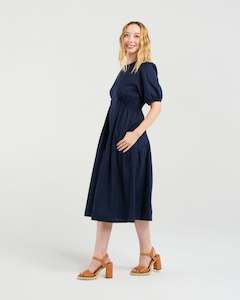 The Dark Room: Victoria Dress - Navy - ZAFINA