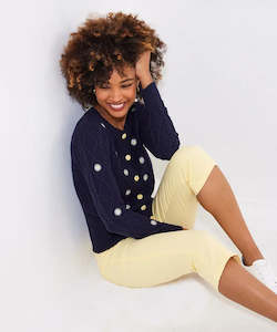 Daisy Embroidered Cable Knit Cardigan - JOE BROWNS