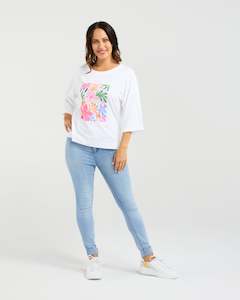Tops: Kate T-Shirt - White - ZAFINA