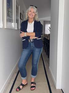 Jacket: Claudia Sweat Jacket - Navy - LEMON TREE