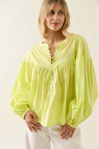 Aurora Button Blouse - Pomelo - ISLE OF MINE