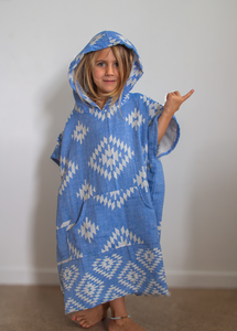 Products: Kids Hooded Poncho-Blue