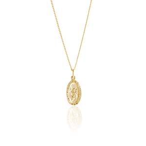 St Christopher: St Christopher the Patron of Travel Charm Necklace (Gold)