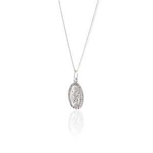 St Christopher the Patron of Travel Charm Necklace Silver