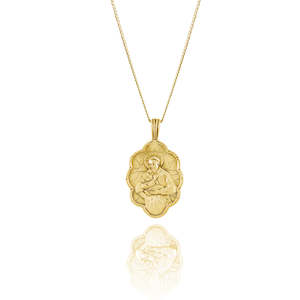 Saint Pendants: 9KT SOLID GOLD St Vincent De Paul - Patron Saint of Charity & Giving Back Necklace