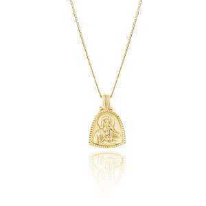 Saint Pendants: 9KT SOLID GOLD St Cecilia - Patroness of Music Necklace