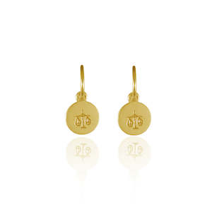 Gifts Under 200: Libra Mini Zodiac Hoops - Gold