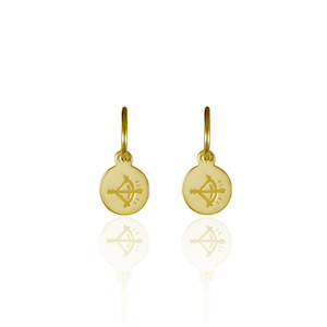 Gifts Under 200: Sagittarius Mini Zodiac Hoops - Gold