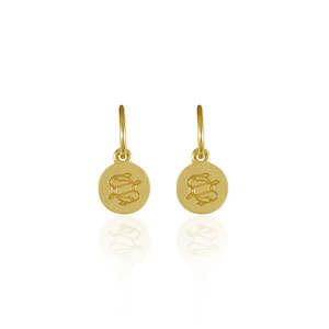 Pisces Mini Zodiac Hoops - Gold