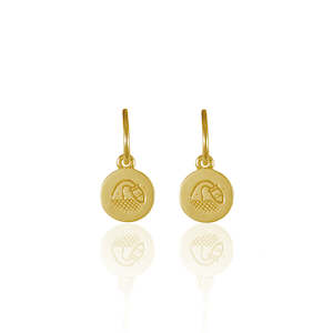 Aquarius Mini Zodiac Hoops - Gold