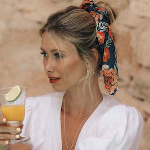 FLORES NECK SCARF - DEEP SEA BLUE