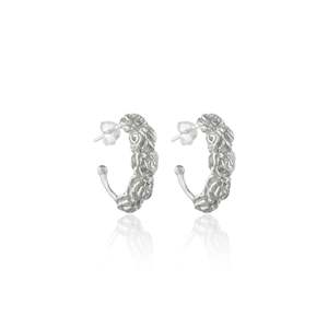 Magdalena Frida Kahlo: FLORES HOOPS - SILVER