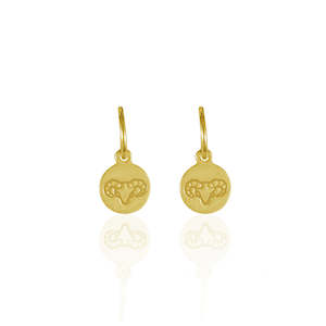 Featured Earrings: Aries Mini Zodiac Hoops - Gold