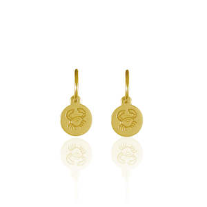 Featured Earrings: Cancer Mini Zodiac Hoops - Gold