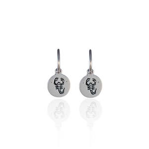 Featured Earrings: Scorpio Mini Zodiac Hoops - Silver