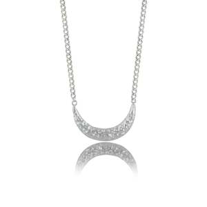 Clarity Crescent Necklace - Silver
