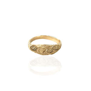 Signet Rings: BESPOKE 9KT GOLD Ziggy Ring - 4 Stones