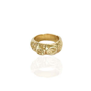 Signet Rings: BESPOKE 9KT GOLD Rosie Ring - 2 Stones