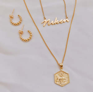 Custom Name Necklace - Gold **Recycled Sterling Silver**