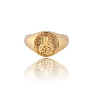 St John Patron Saint of Friendship & Love Signet Ring - Gold