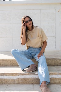 Sunshine Lagi Oversized Tee *Limited Edition* - Organic Cotton - Sand
