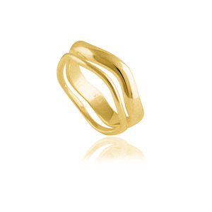 Recommended Rings Gold: Lafayette Wave Ring Set (2 Rings) - Gold
