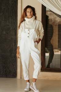 Eddie Overalls - Coconut White Corduroy