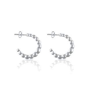 Beaded Baba Hoops - Silver