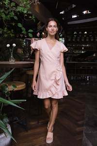 Island Clothing: DAPHNE WRAP DRESS - Cactus Peach