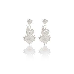 Burn it all down & watch it grown again Earrings - Tahnee Kelland x Luna & Rose - Silver