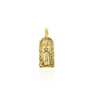 SOLID GOLD St Fiacre - Patron Saint of Gardening - CHARM ONLY - Gold