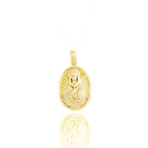 SOLID GOLD St Dymphna - Patron Saint of Anxiety - CHARM ONLY - Gold