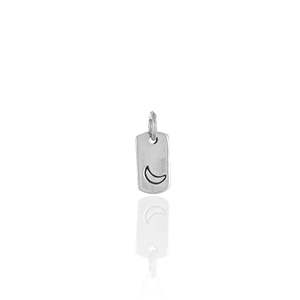 Mini Moon Rectangle Charm - Silver