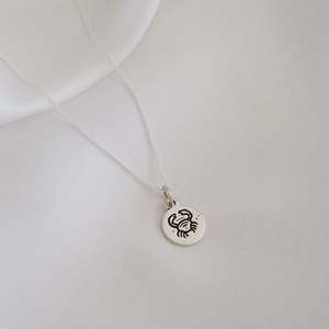 Featured Necklaces: Cancer Mini Zodiac Necklace - Silver