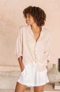 Island Clothing: SHANDY SHIRT - Macadamia *ORGANICALLY PLANT DYED*