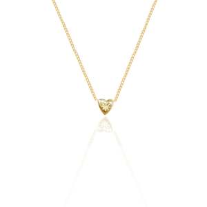 SOLID 9KT GOLD - Mini Heart 'Love Puff' Necklace