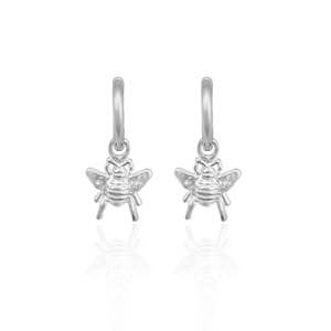 Best Sellers 1: Honey Bee Charm Huggie Earrings (Strength & Resilience) - Silver