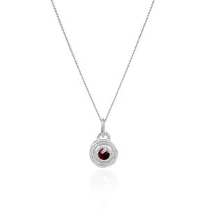 Motherhood Capsule: January Birthstone Necklace - Garnet - Silver