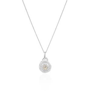 Motherhood Capsule: April birthstone Necklace - White Topaz or Diamond - Silver