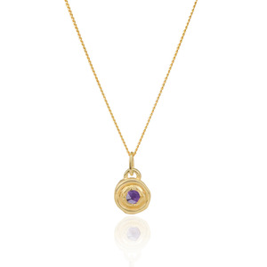 February birthstone Necklace - Amethyst - Gold