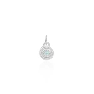 December birthstone CHARM ONLY - Sky Blue Topaz - Silver