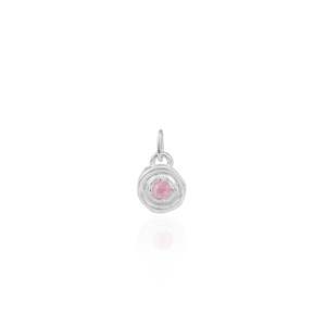 Motherhood Capsule: October birthstone - CHARM ONLY - Pink Tourmaline - Silver